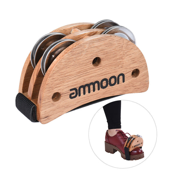 Wooden Foot Jingle Tambourine