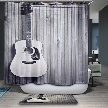 Retro Music Inspired Shower Curtain