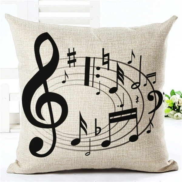 Printed Music Note Pillow Case