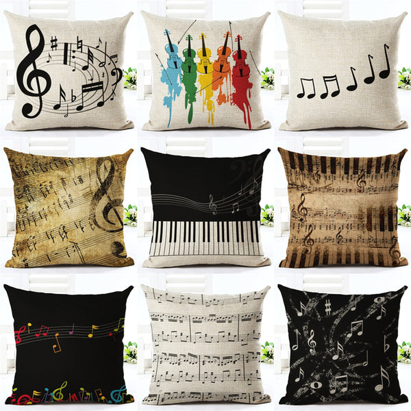 Printed Music Note Pillow Case