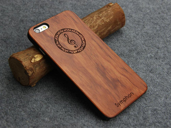 Wooden Bamboo Music Note Phone Case