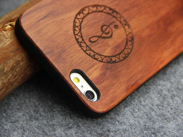 Wooden Bamboo Music Note Phone Case