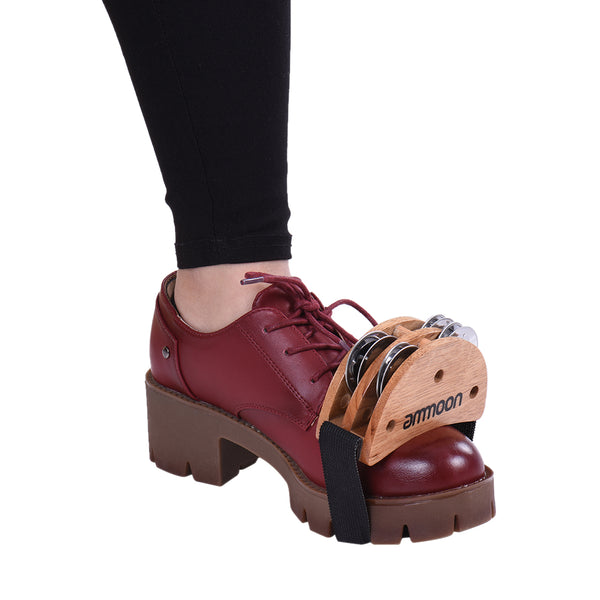 Wooden Foot Jingle Tambourine