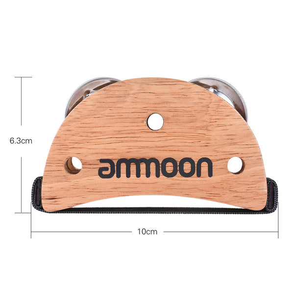 Wooden Foot Jingle Tambourine