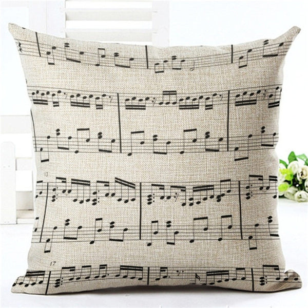 Printed Music Note Pillow Case