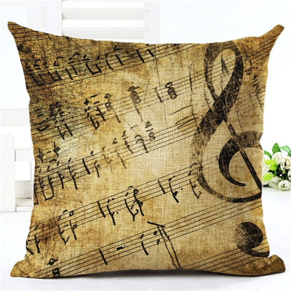 Printed Music Note Pillow Case