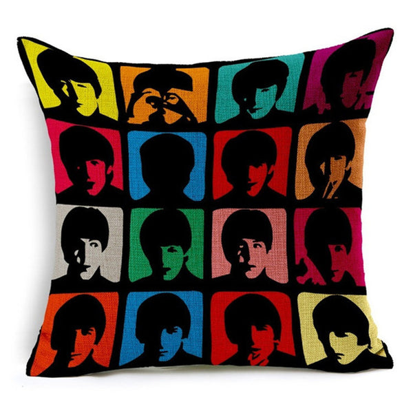 Cartoon Series The Beatles Throw Pillow Case