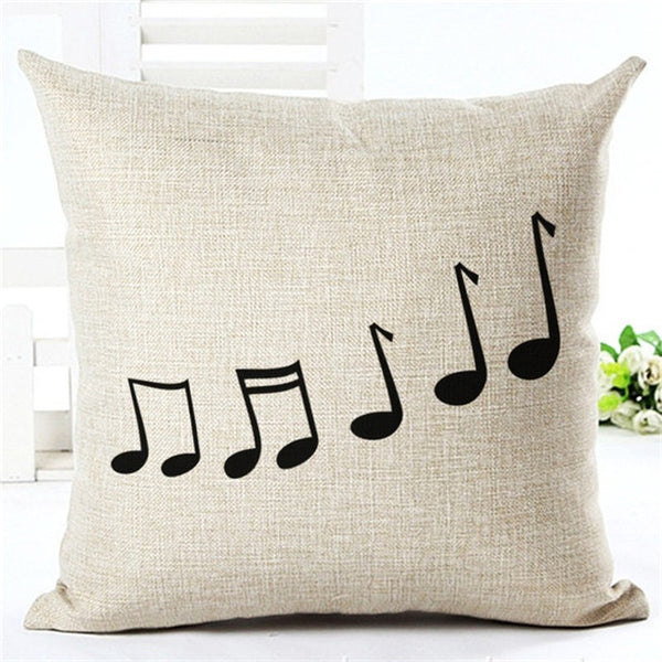 Printed Music Note Pillow Case