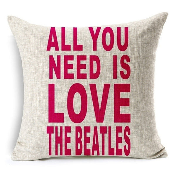 Cartoon Series The Beatles Throw Pillow Case