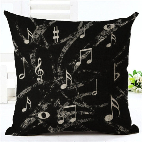 Printed Music Note Pillow Case
