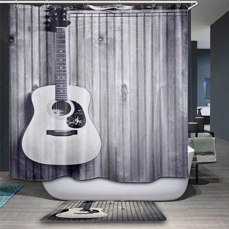 Retro Music Inspired Shower Curtain