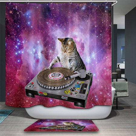 Retro Music Inspired Shower Curtain