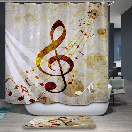 Retro Music Inspired Shower Curtain