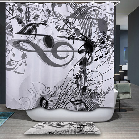 Retro Music Inspired Shower Curtain