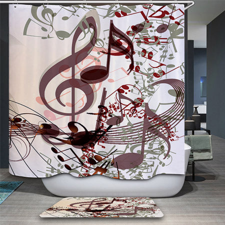 Retro Music Inspired Shower Curtain