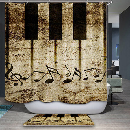 Retro Music Inspired Shower Curtain