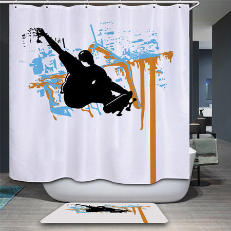 Retro Music Inspired Shower Curtain